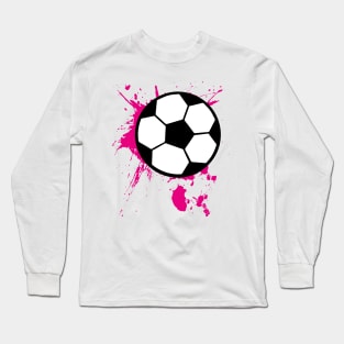 Soccer Splash Pink Girls Women Gift Long Sleeve T-Shirt